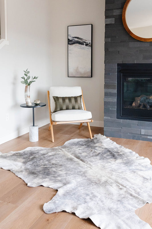 Large Brindle Grey Cowhide Area Rug