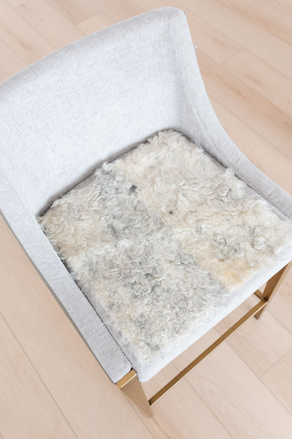Pair of ONE OF A KIND Gotland Short Wool White Sheepskin Chair Pads