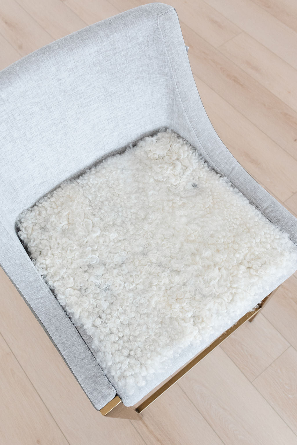 Pair of ONE OF A KIND Gotland Short Wool White Sheepskin Chair Pads