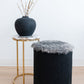 ONE OF A KIND Round Gotland Short Wool Chair Pad in Grey