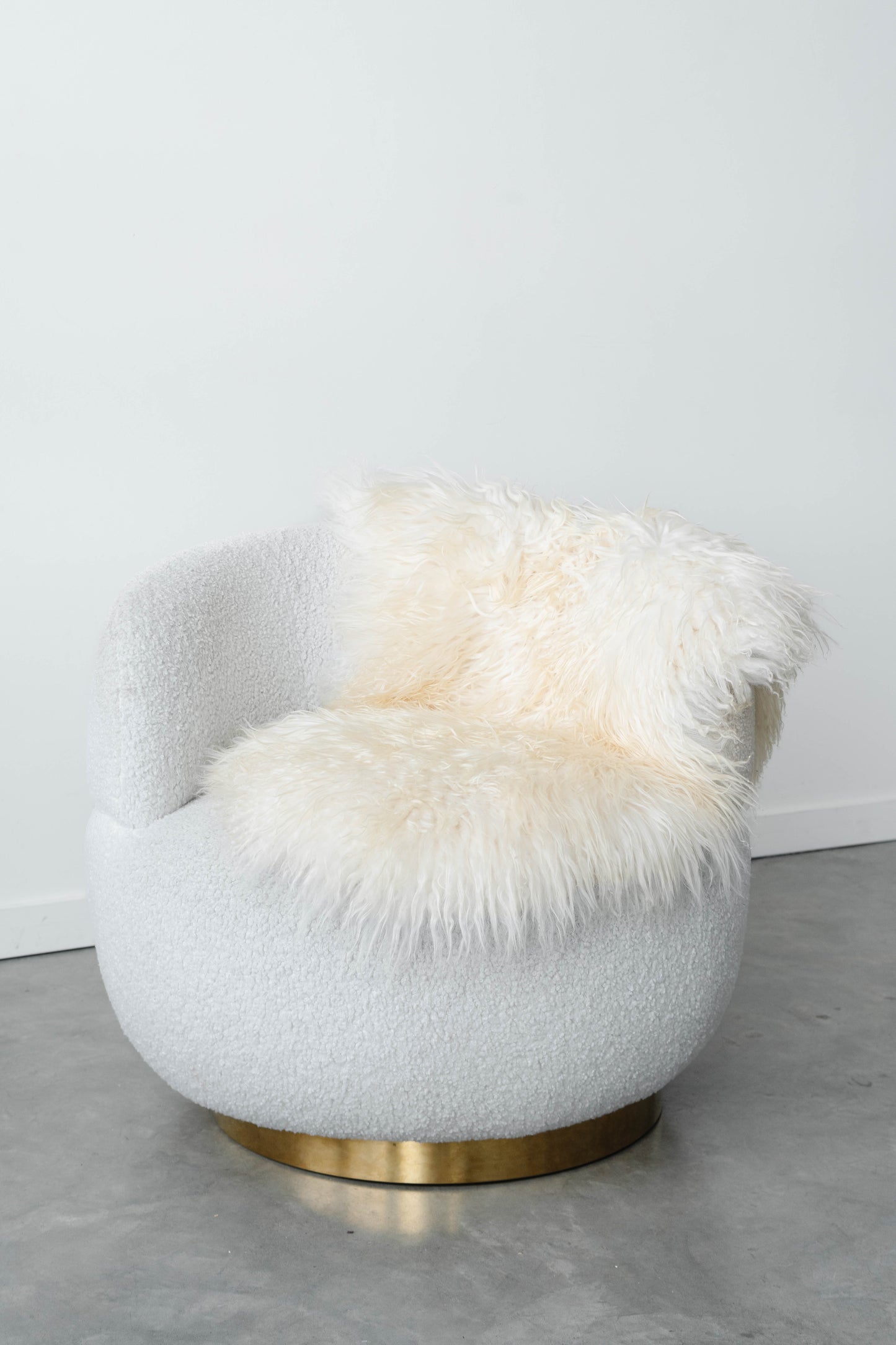 White Icelandic Curly Sheepskin