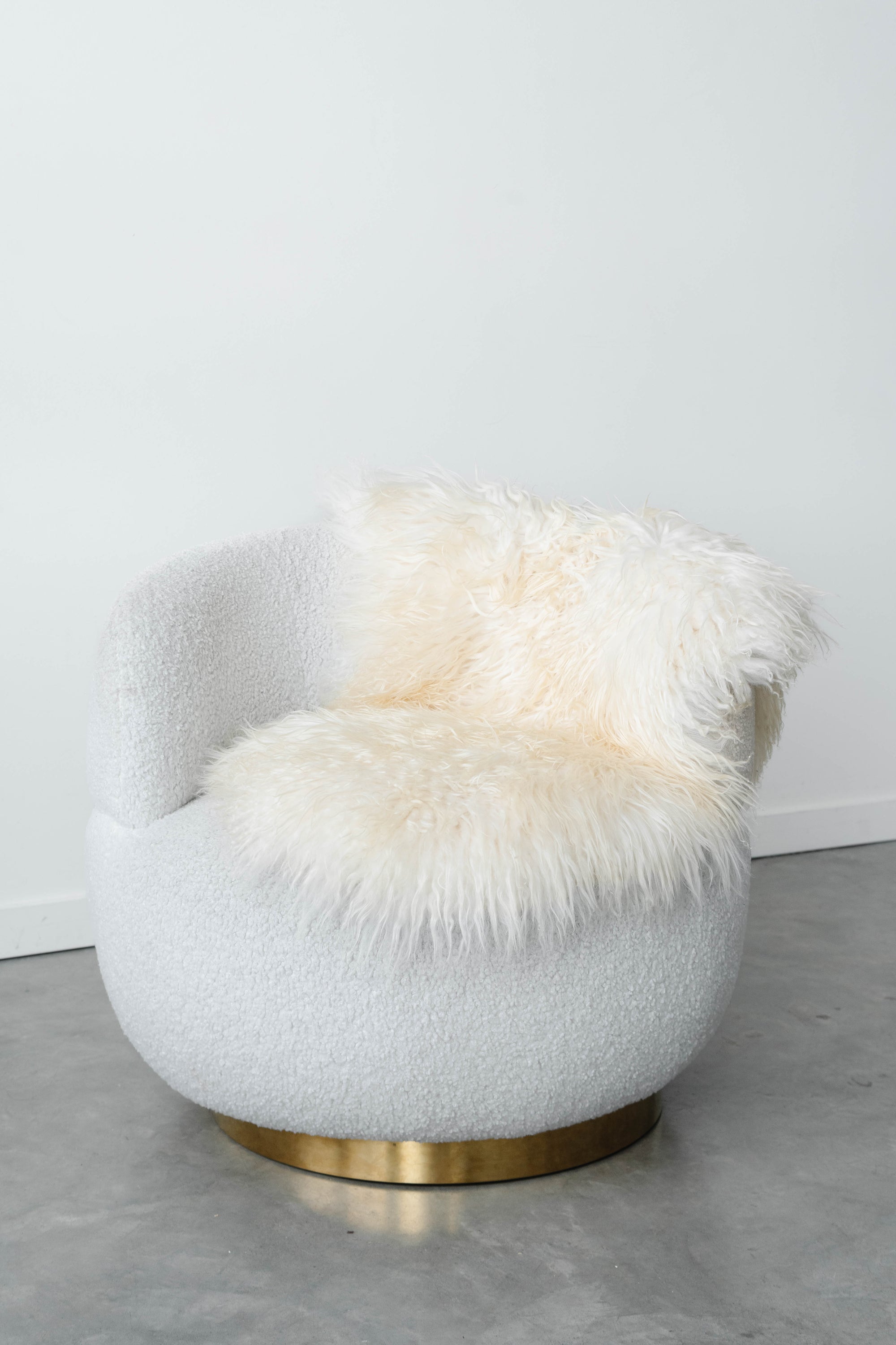 Natural White Icelandic Curly Sheepskin