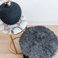ONE OF A KIND Round Gotland Short Wool Chair Pad in Dark Grey