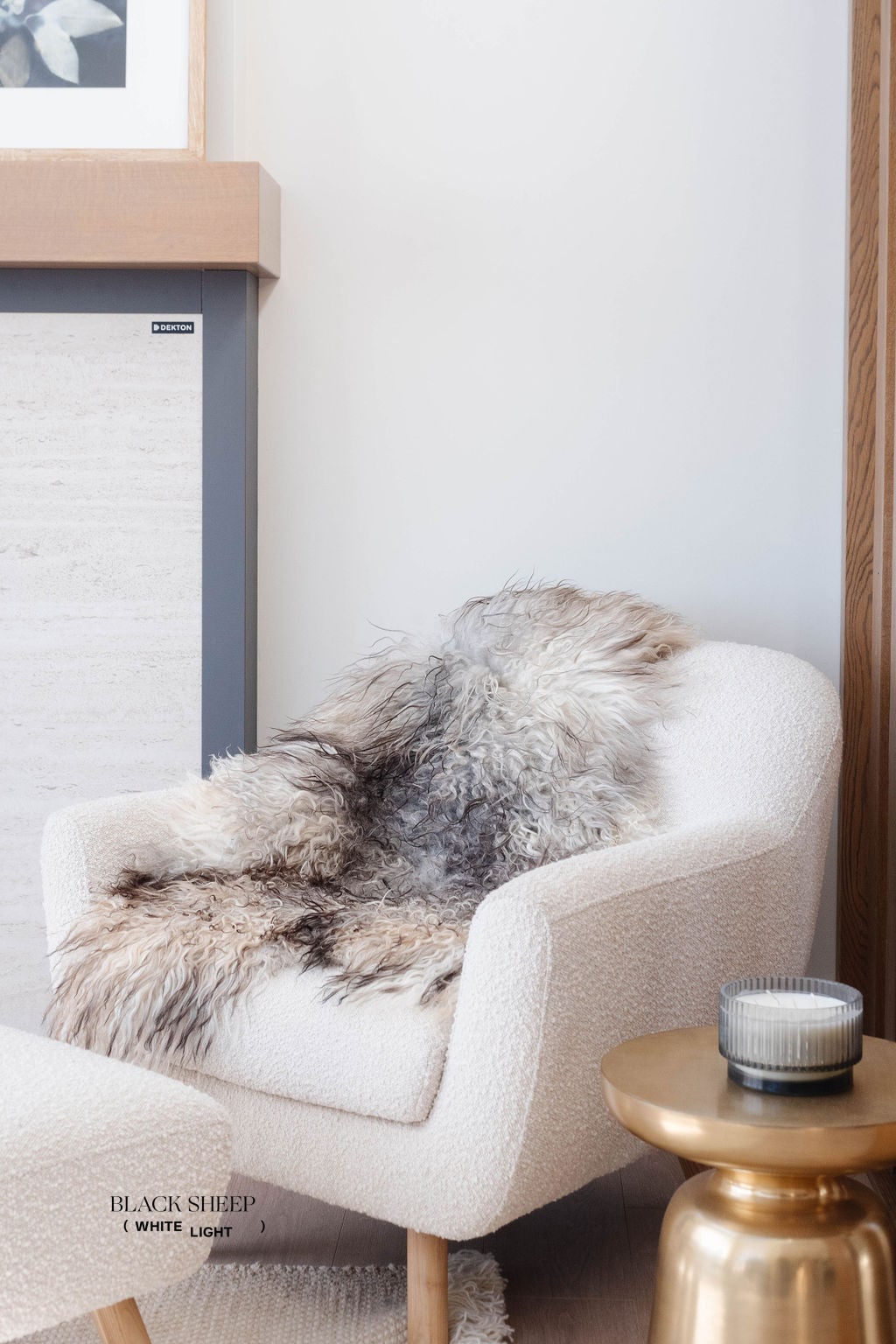 Natural Curly Grey Icelandic Sheepskin