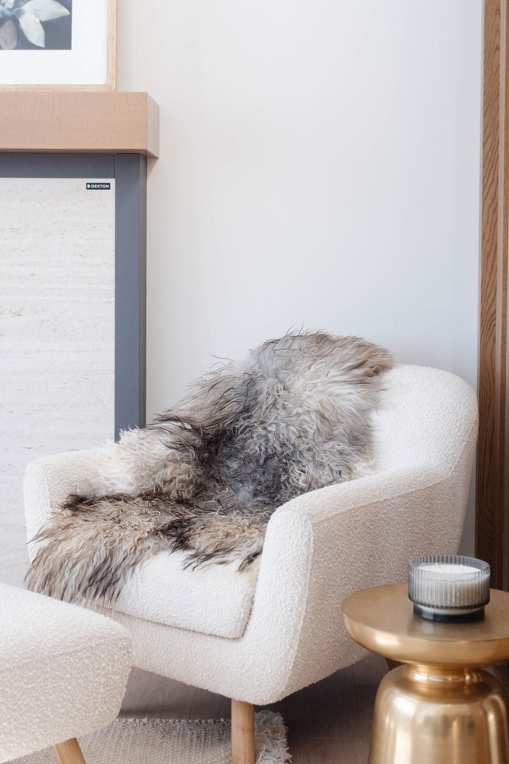 Natural Curly Grey Icelandic Sheepskin