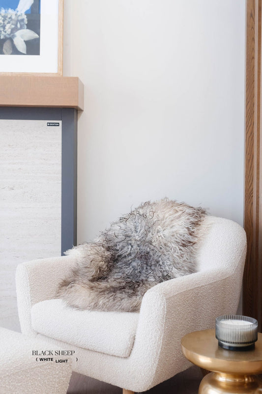 Natural Curly Grey Icelandic Sheepskin