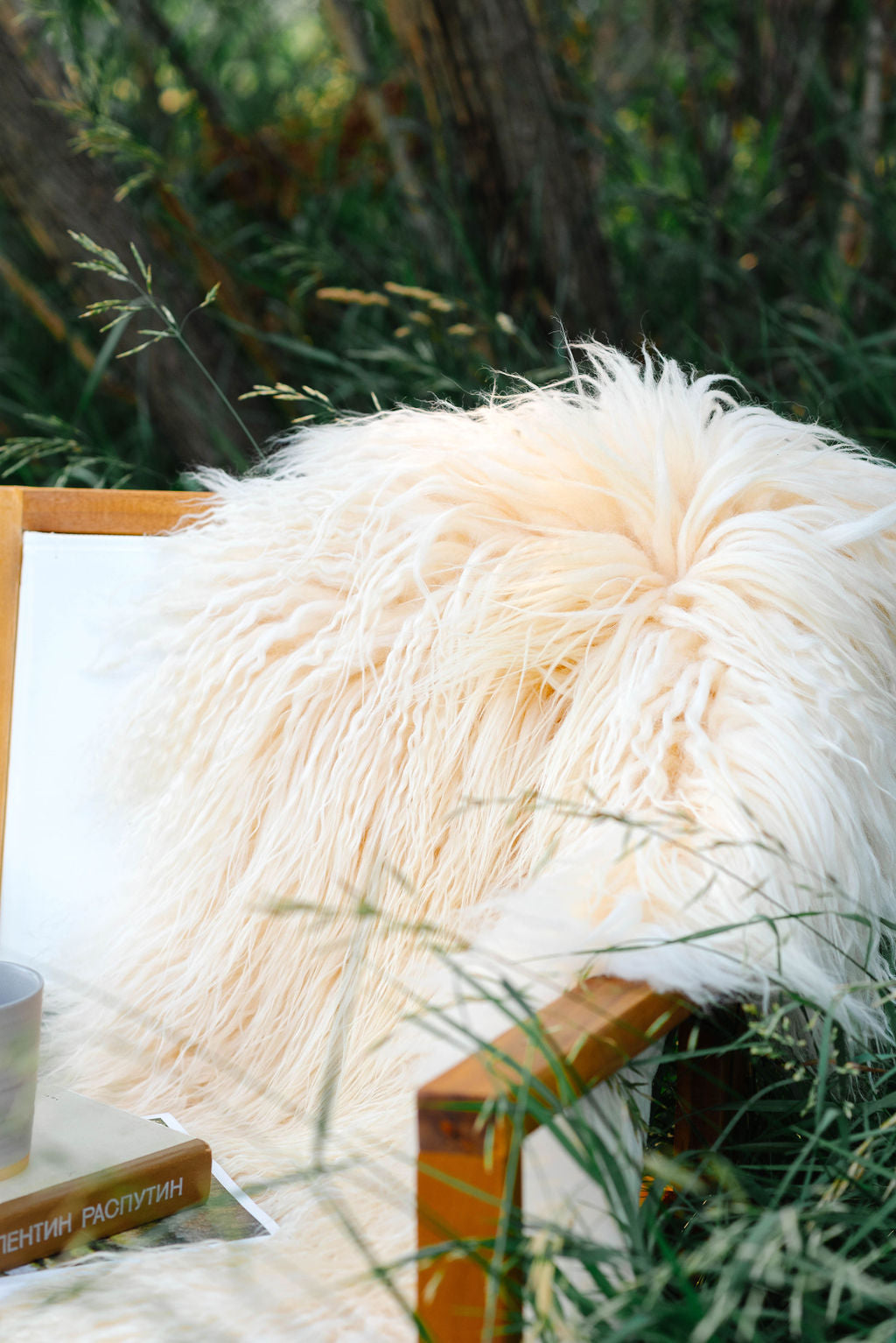 White Icelandic Curly Sheepskin - Black Sheep (White Light)