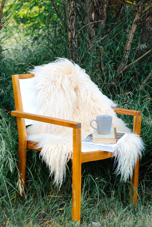 White Icelandic Curly Sheepskin