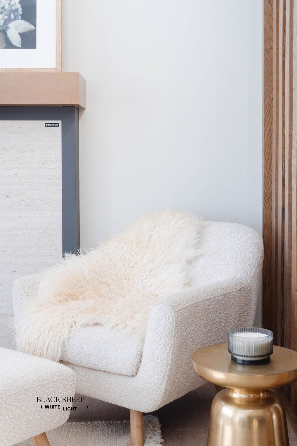 White Icelandic Curly Sheepskin