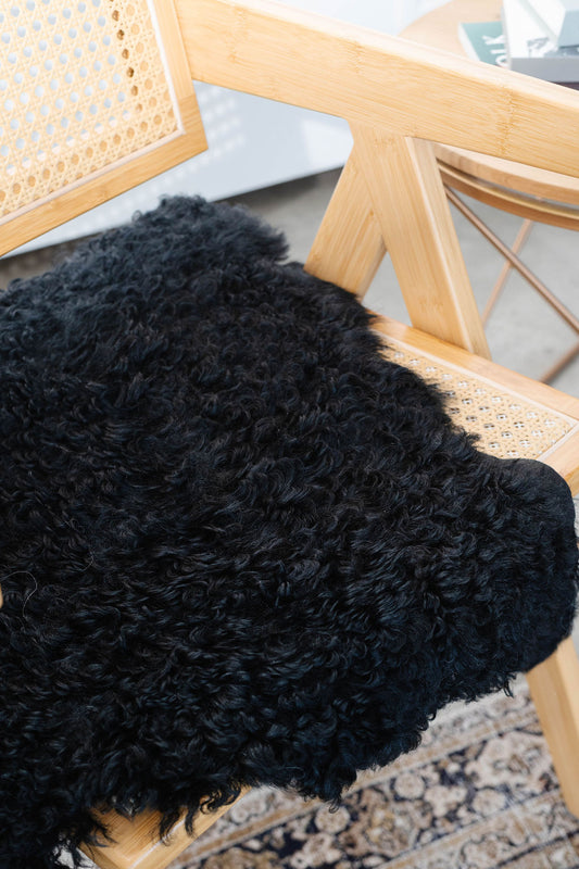 Black Tigrado Spanish Curly Sheepskin