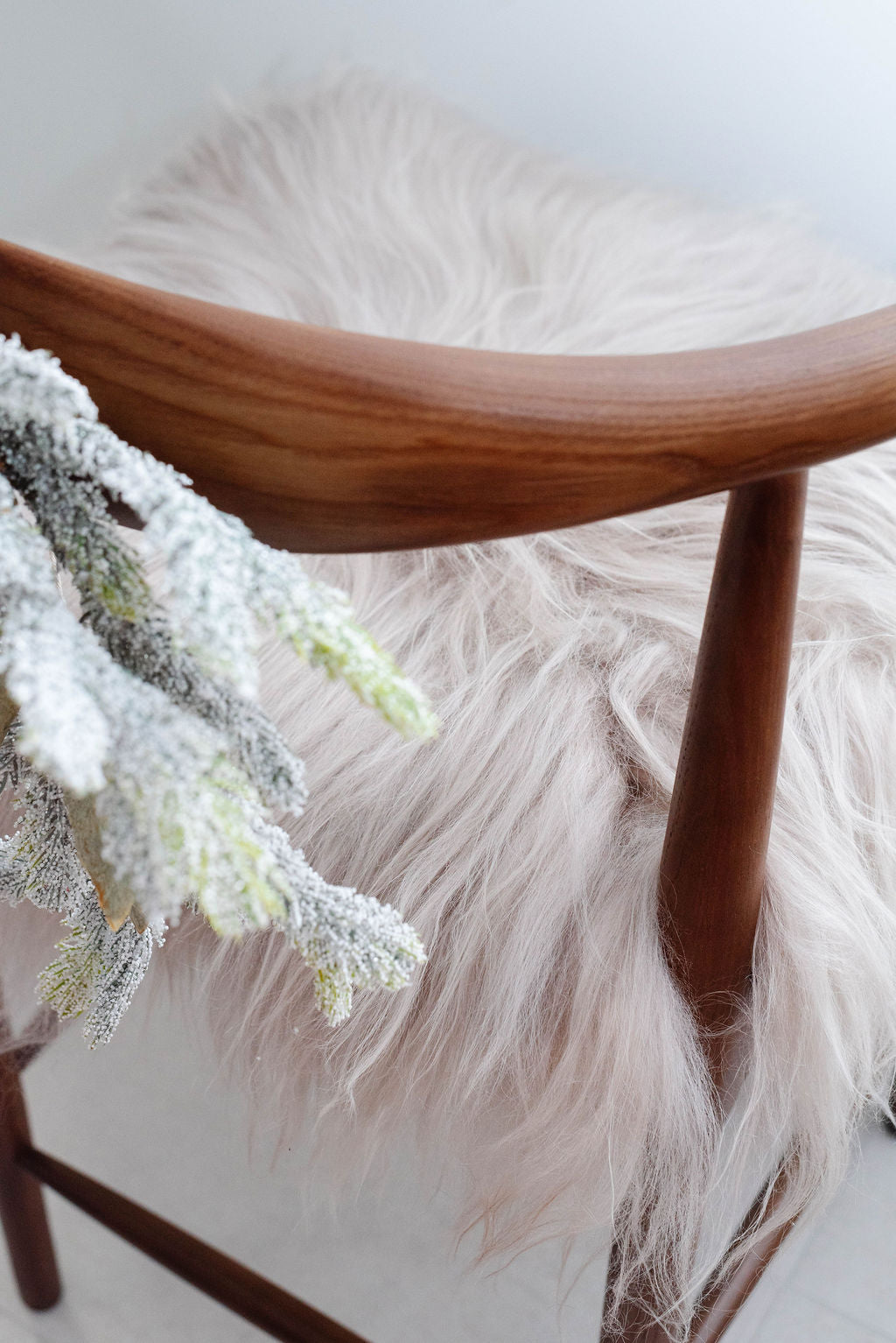 Cojín de silla de piel de oveja islandesa de lino