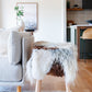 Mélange Sheepskin Stool, curly wool