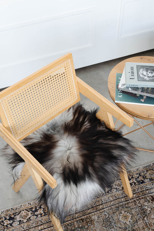 Coussin de chaise en peau de mouton islandais gris