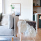 Mélange Sheepskin Stool, curly wool