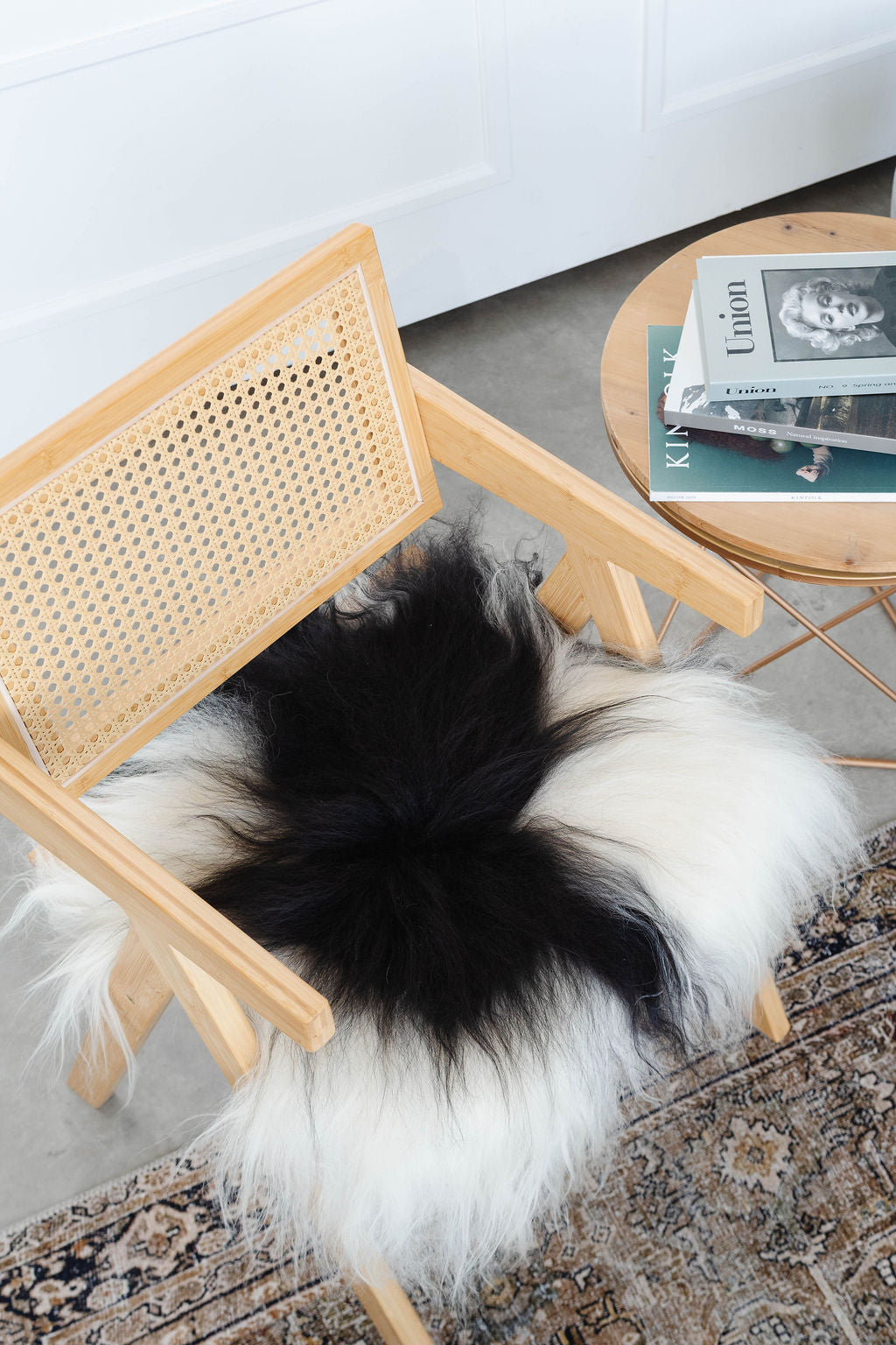 Black Spotted Icelandic Sheepskin Chair Pad | Random