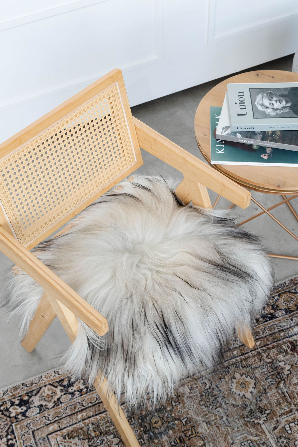 Coussin de chaise en peau de mouton islandais gris