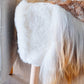 Mélange Sheepskin Stool, straight wool