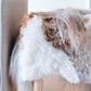 Mélange Sheepskin Stool, straight wool