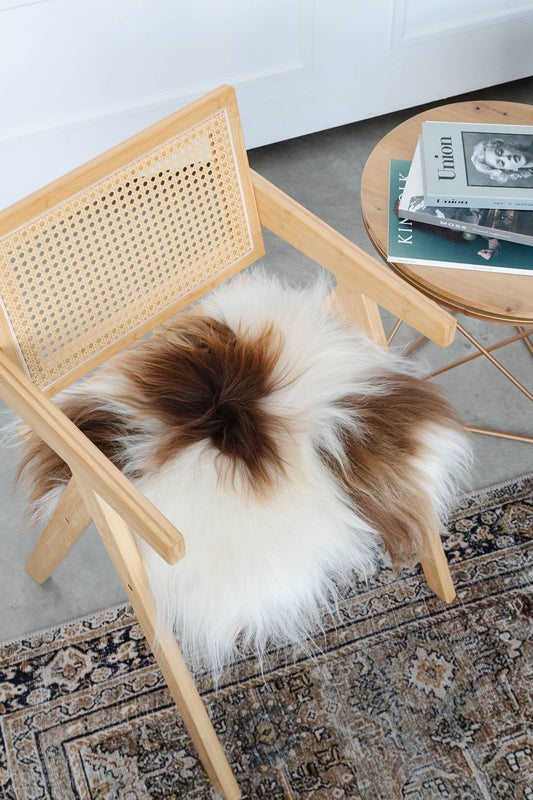 Brown Spotted Icelandic Sheepskin Chair Pad | Random