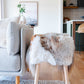 Mélange Sheepskin Stool, straight wool