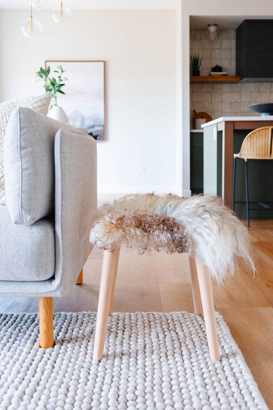 Mélange Sheepskin Stool, cushionless