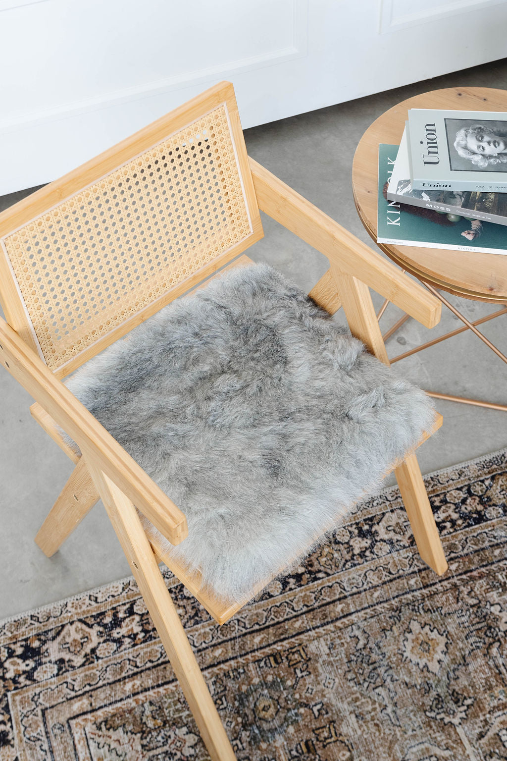 Coussin de chaise en peau de mouton islandais gris