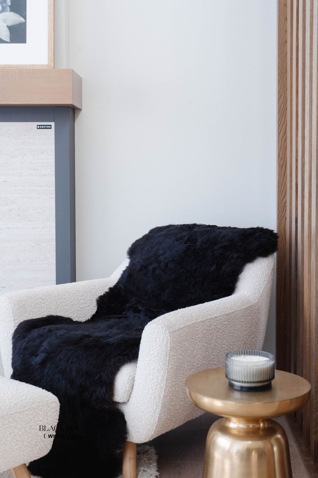 Natural Shorn Black Double Icelandic Sheepskin