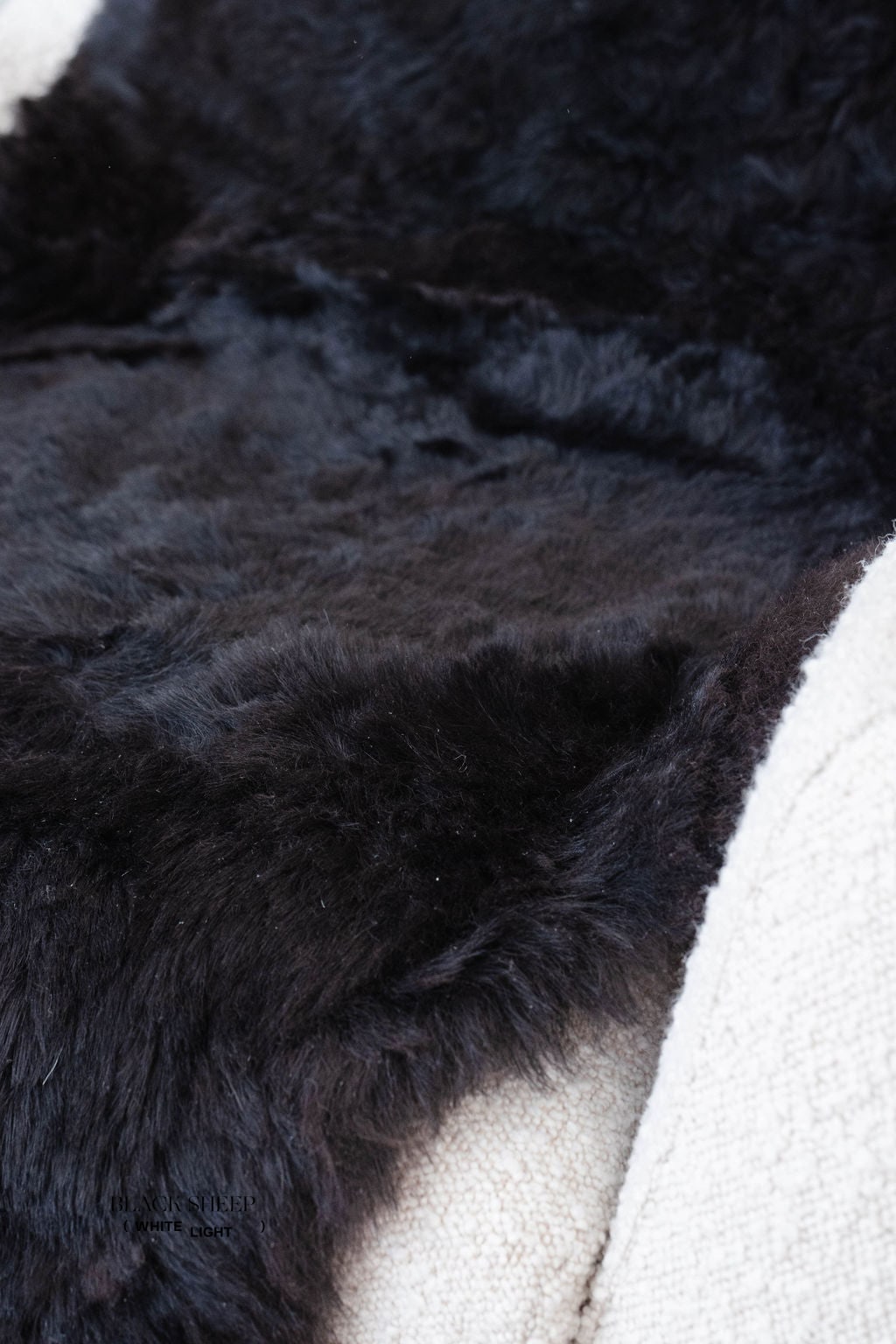 Natural Shorn Black Double Icelandic Sheepskin