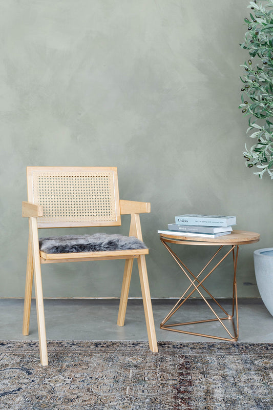 Coussin de chaise en peau de mouton islandais Shorn Mineral