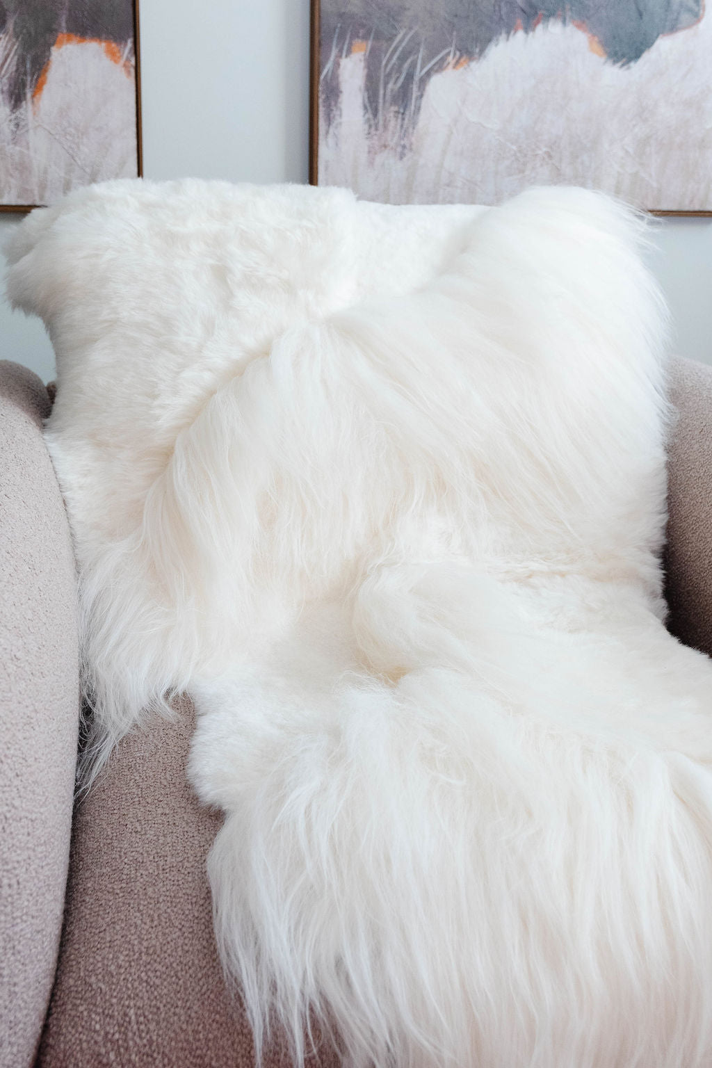 White Mélange Icelandic Sheepskin Throw