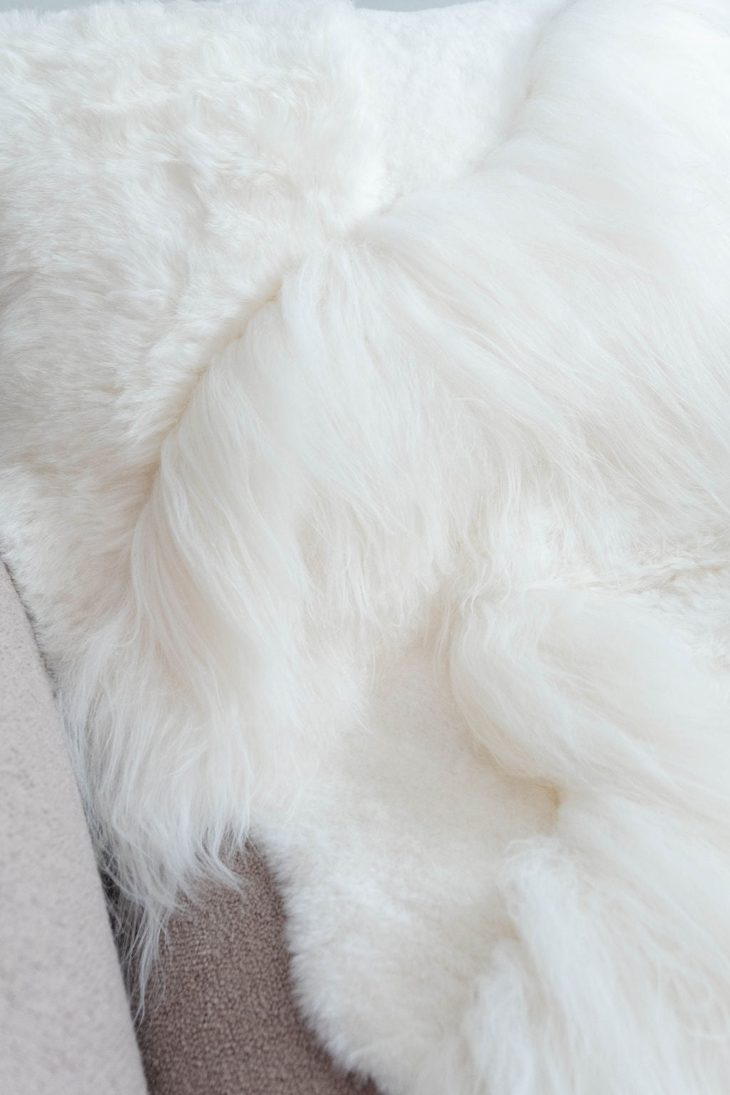 White Mélange Icelandic Sheepskin Throw