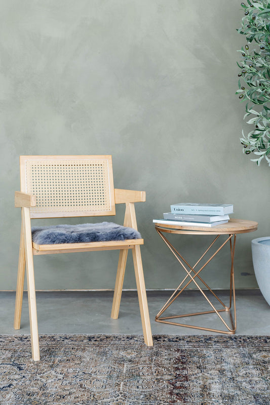 Coussin de chaise en peau de mouton islandais argenté tondu