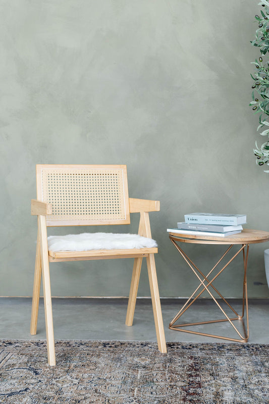 Coussin de chaise en peau de mouton islandais blanc tondu