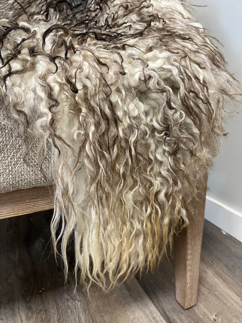 Natural Curly Grey Icelandic Sheepskin