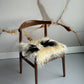 White and Black Spotted Curly Icelandic Sheepskin Chair Pad
