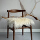 White Curly Icelandic Sheepskin Chair Pad