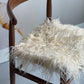 White Curly Icelandic Sheepskin Chair Pad