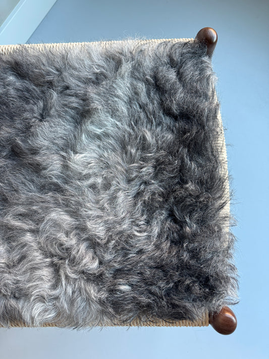 ONE OF A KIND Icelandic Shorn Natural Grey Sheepskin Chair Pad