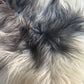 ONE OF A KIND Long wool White with Grey Locks Icelandic Sheepskin
