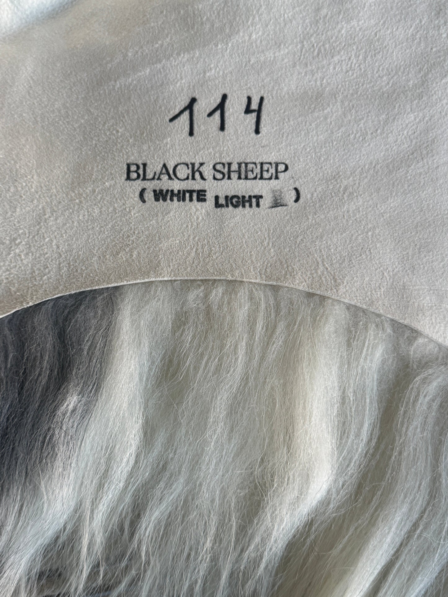 ONE OF A KIND Long wool White with Grey Locks Icelandic Sheepskin