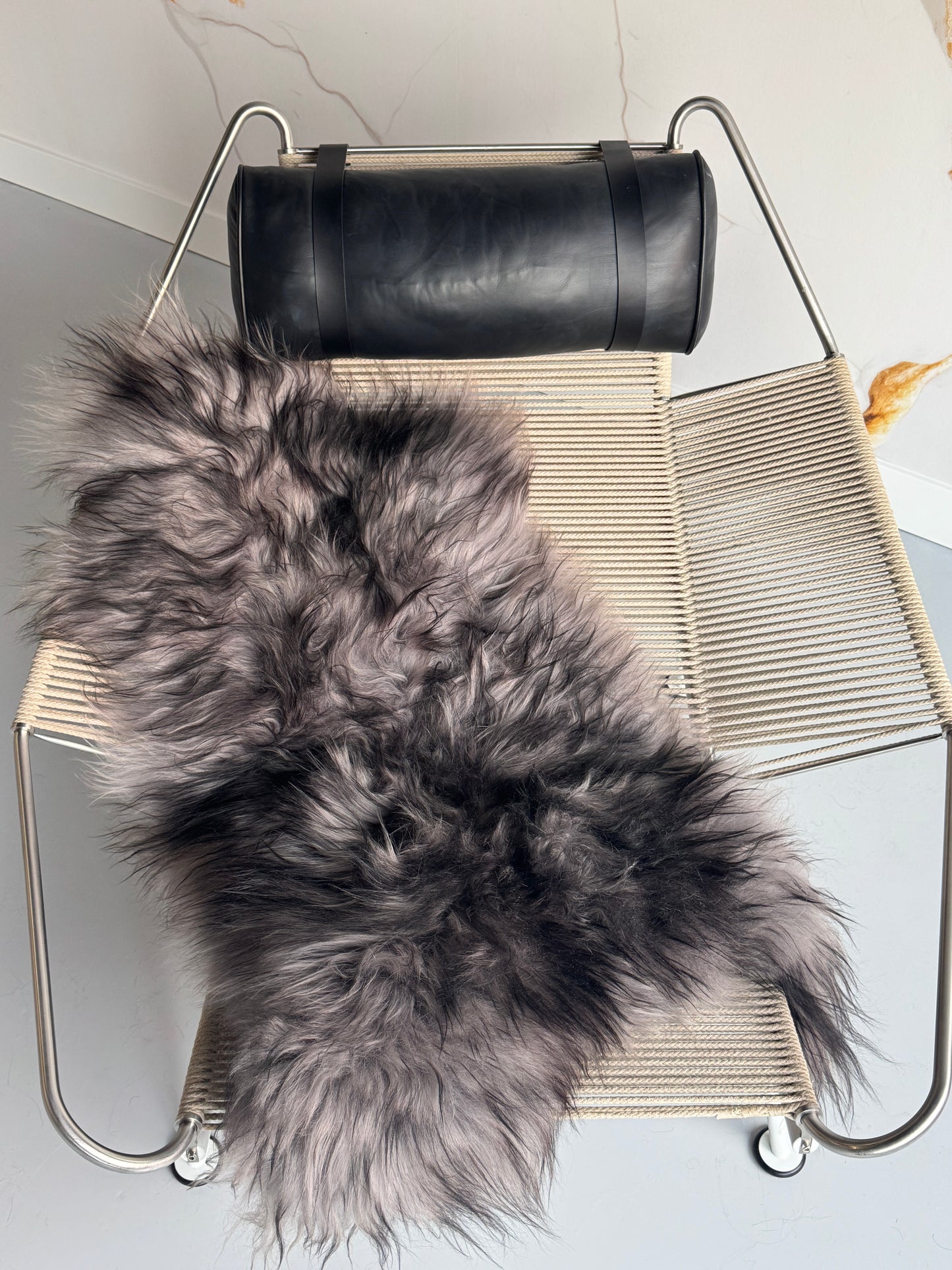 ONE OF A KIND Light Lavender with Grey Tops Icelandic Sheepskin