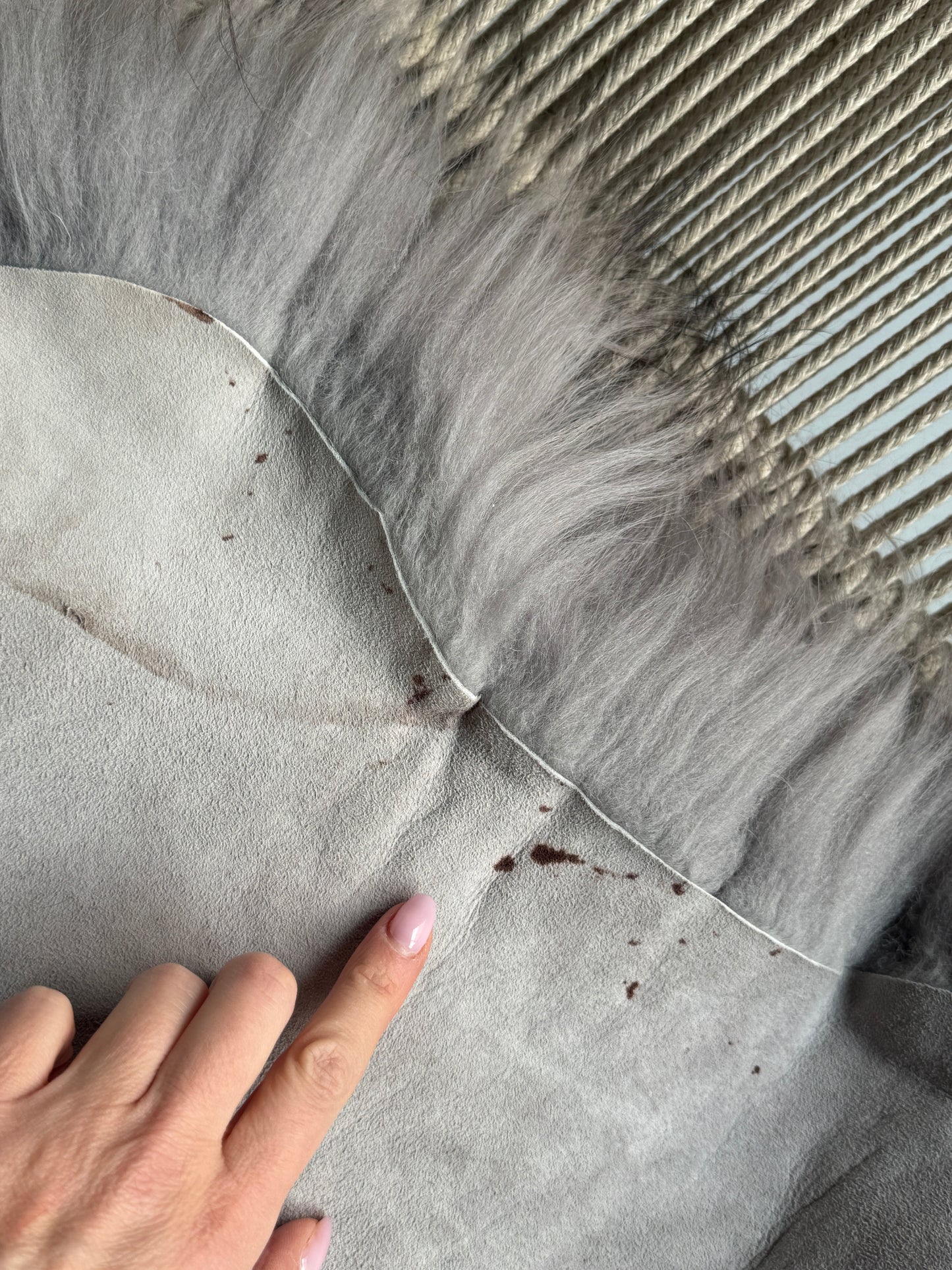 ONE OF A KIND Light Lavender with Grey Tops Icelandic Sheepskin