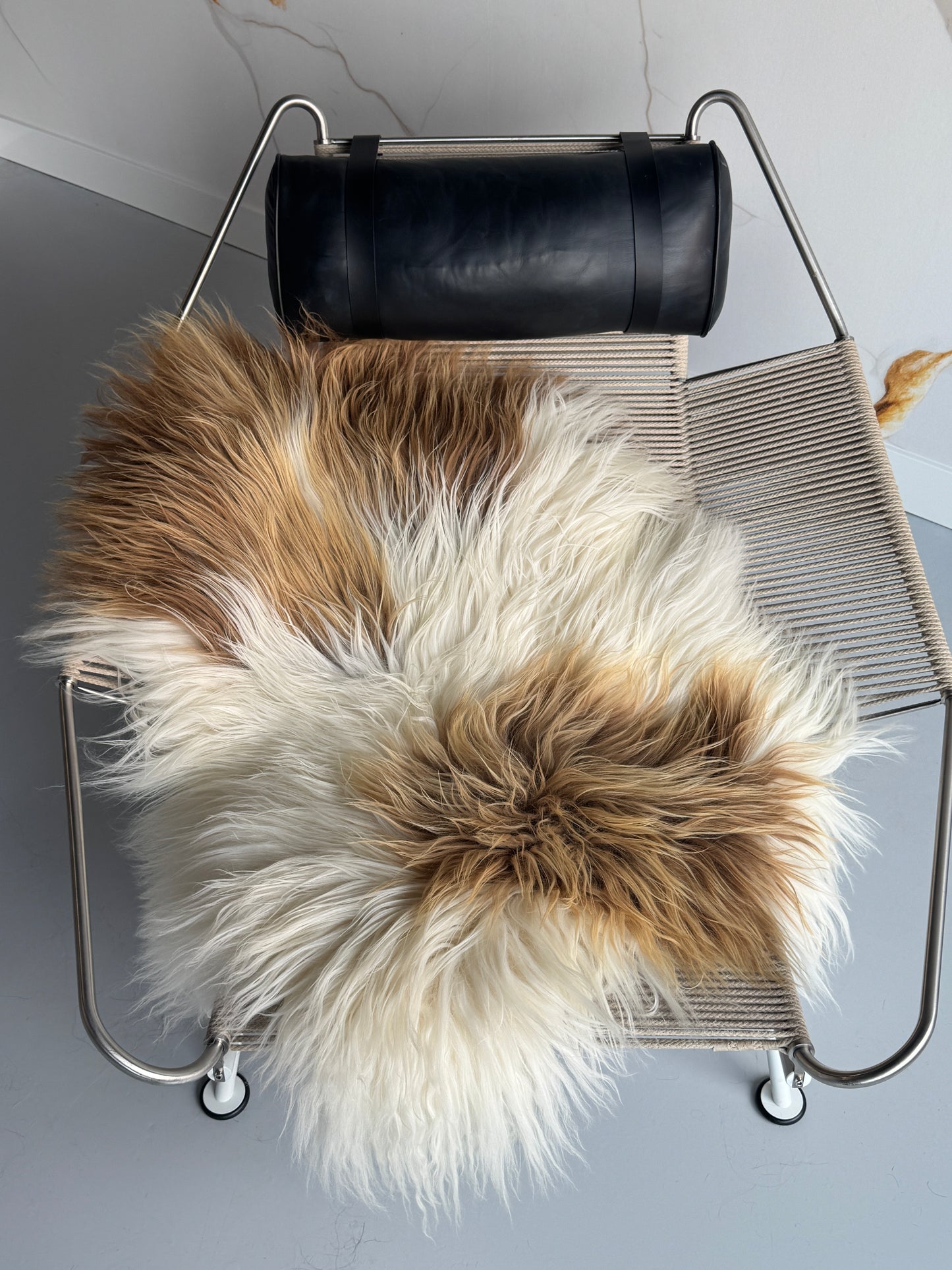 ONE OF A KIND XL Bright Brown Spotted Icelandic Sheepskin