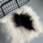 B Grade Black Spotted Icelandic Sheepskin Chair Pad