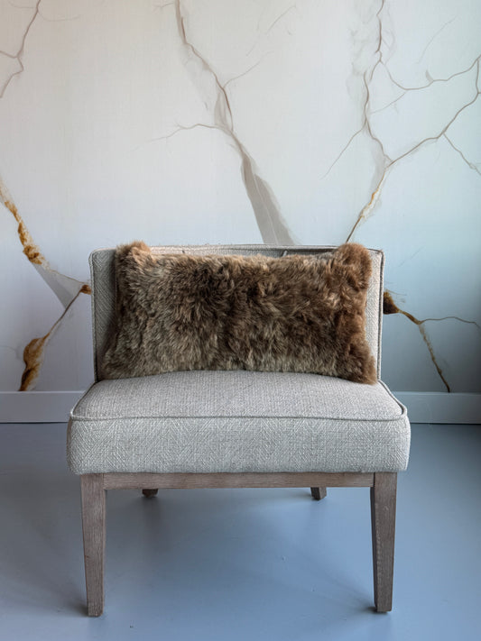 B Grade Rectangular Shorn Brown Icelandic Sheepskin Pillow Cover