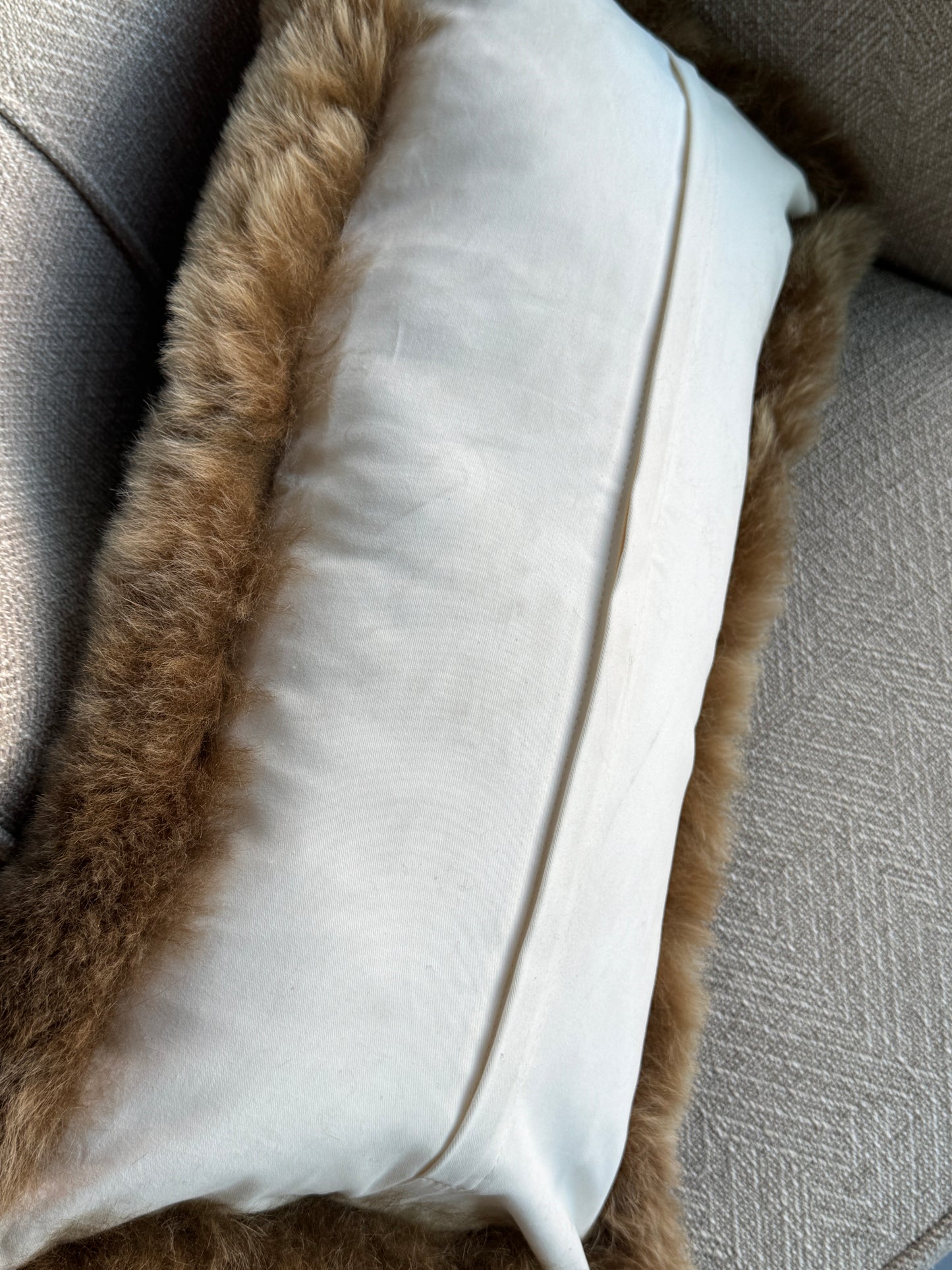 B Grade Rectangular Shorn Brown Icelandic Sheepskin Pillow Cover