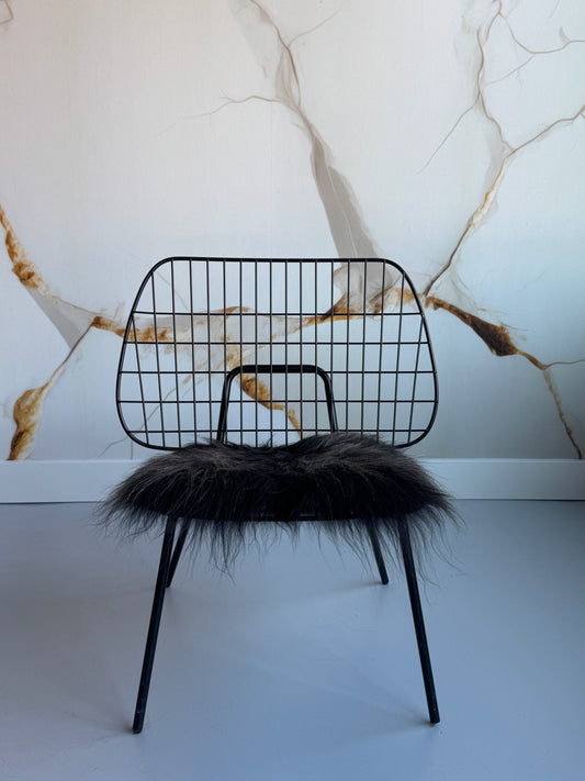 B Grade Black Icelandic Sheepskin Chair Pad