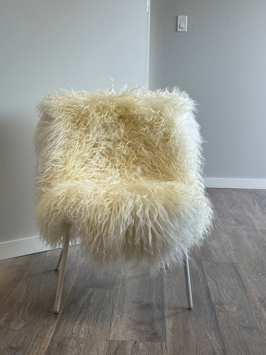 White Icelandic Curly Sheepskin