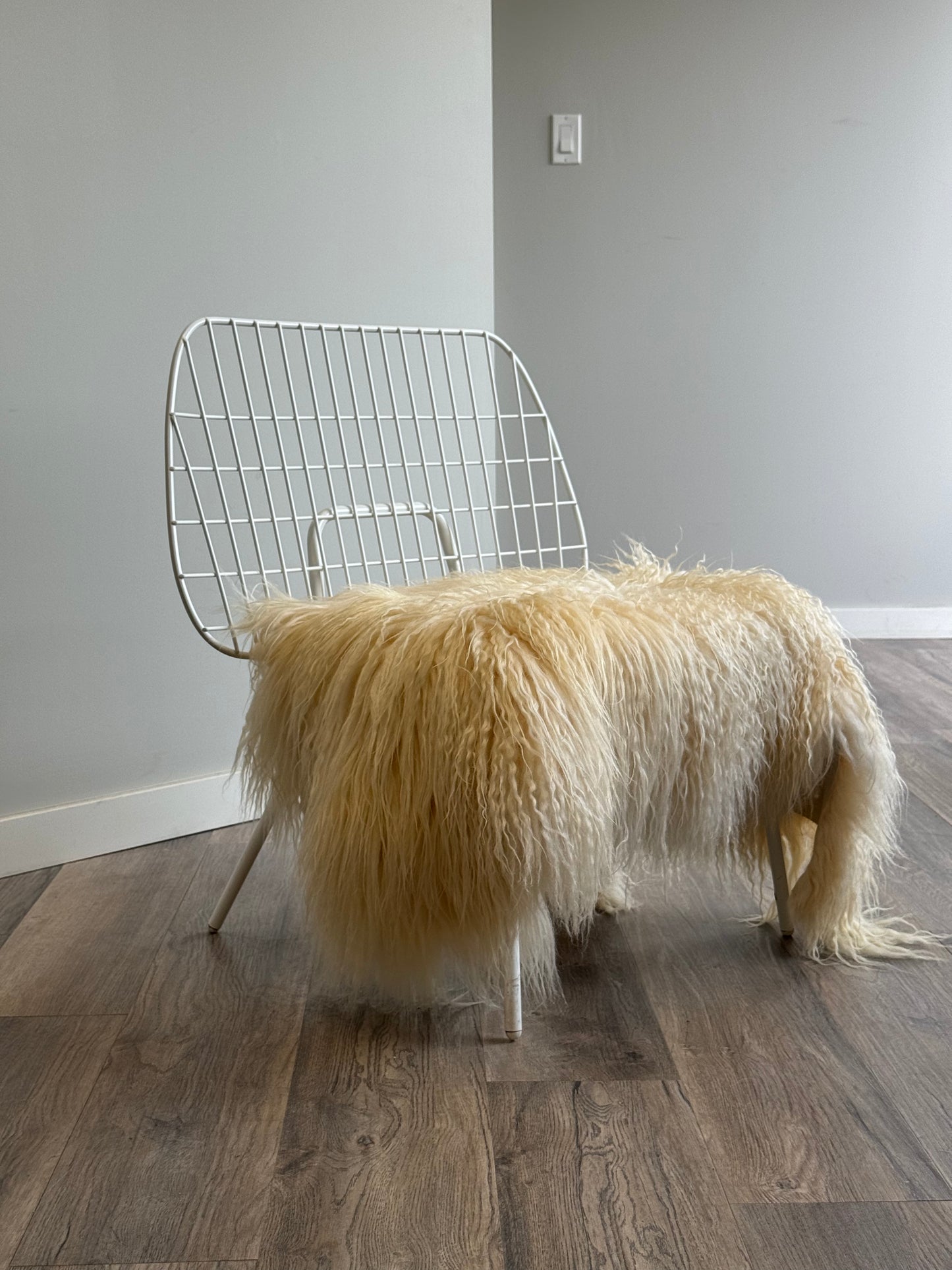 White Icelandic Curly Sheepskin