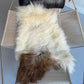 ONE OF A KIND Large White Long wool Icelandic Sheepskin with Light Brown Spot